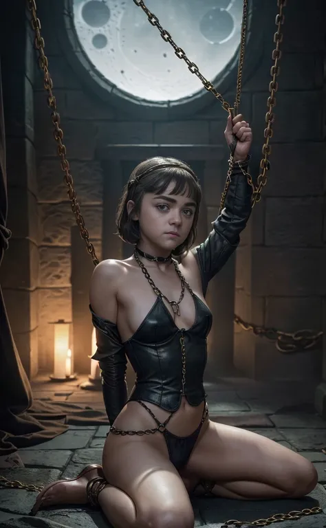 Game of thrones, 1 very very young girl，young maisie williams plays Arya Stark, 1 girl，full body views, sexy feet, Five toes，charming smile，Eyes full of greed，eager，Very sexy picture, a girl, full body, Game of thrones,  very beautiful face, seductive eyes...