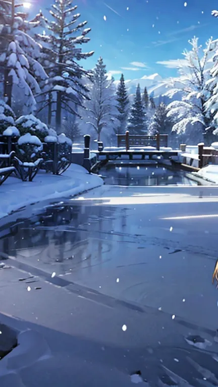 (Snow Scenery:1.2),Girl looking this way