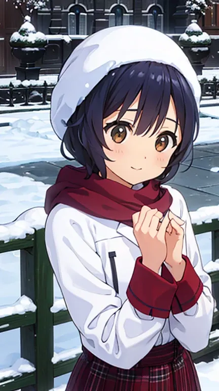 (Snow Scenery:1.2),Girl looking this way