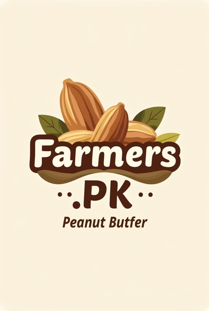 Logo for peanut butter name Farmers.pk with real peanuts