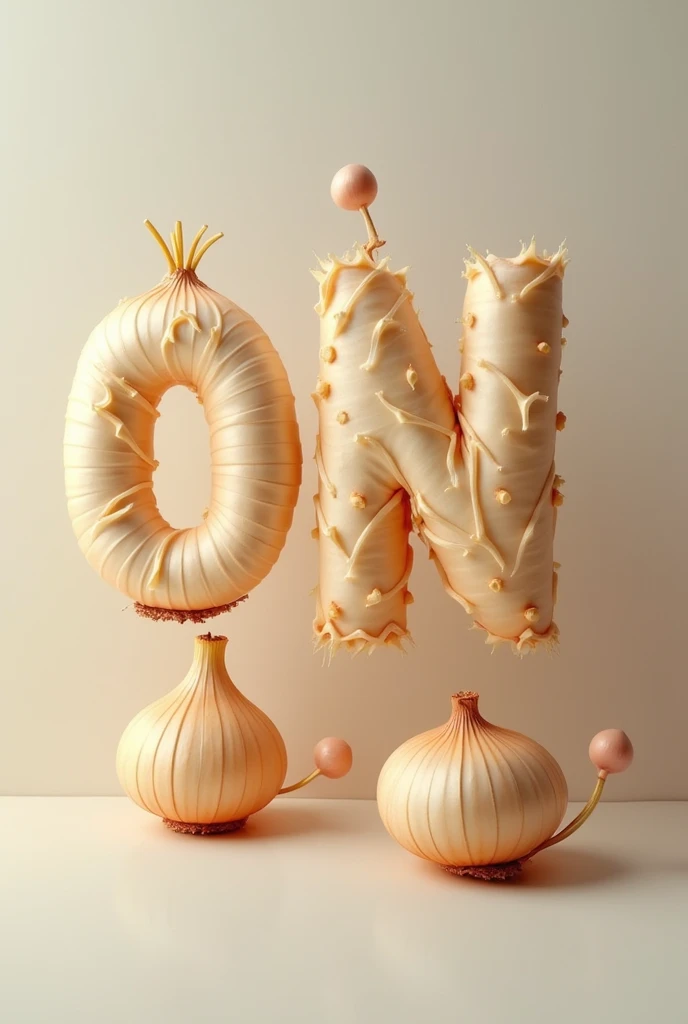 English letters in the shape of onions