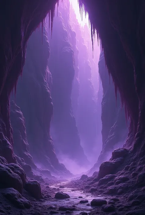 Huge dark purple cave 