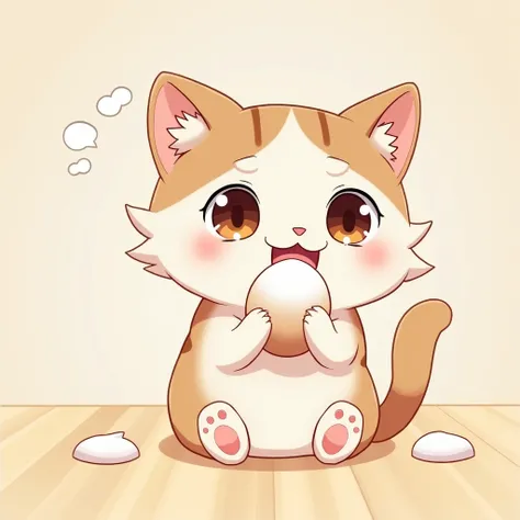 Anime cat eating mochi , Bottomless Something Simple

