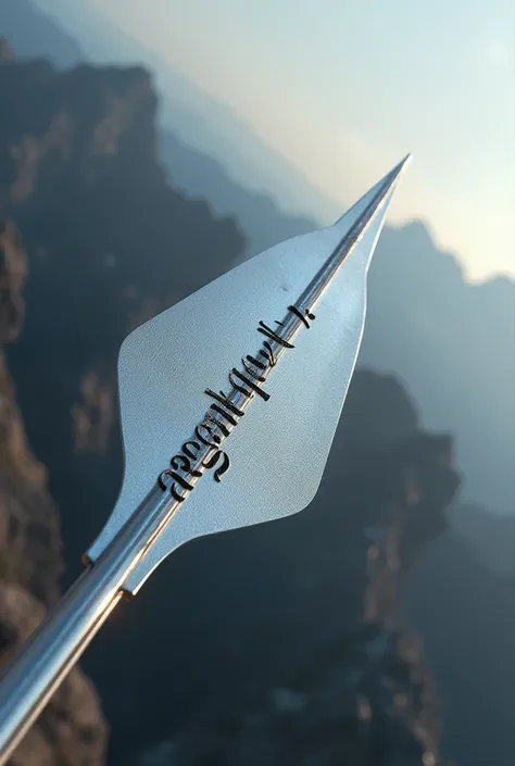 A silver arrow being shot with the name Argent452T engraved on it

