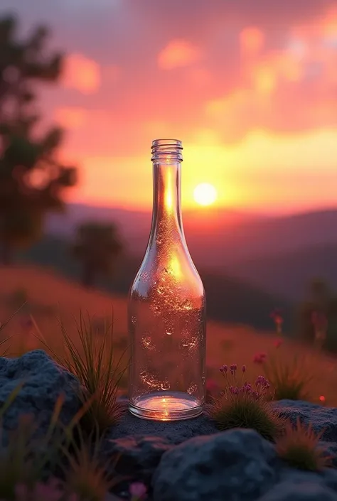 Bottle at sunset