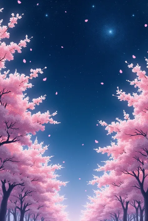 sky,with stars,sakura is very easy to draw
