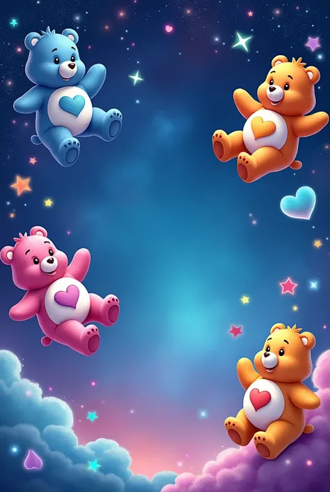 Care bear wall paper with space in middle