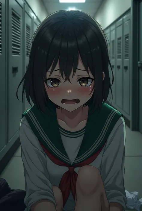 Crying school girl
