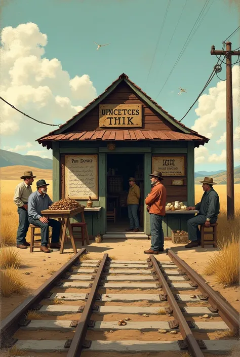 Economic system that exists in the country make a poster that shows the nature of traditional business transactions, A shack by the railroad tracks