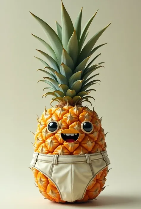 Pineapple with underwear hyperrealism
