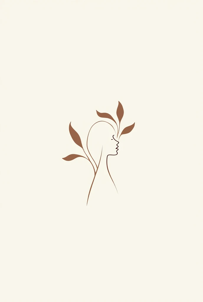 Make a female logo&#39;Small petals and profile silhouette, Not so extensive、No coloring
