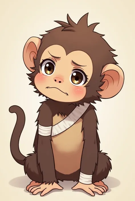 brown monkey anime injury lovely bandages cry unhappy  1280*725