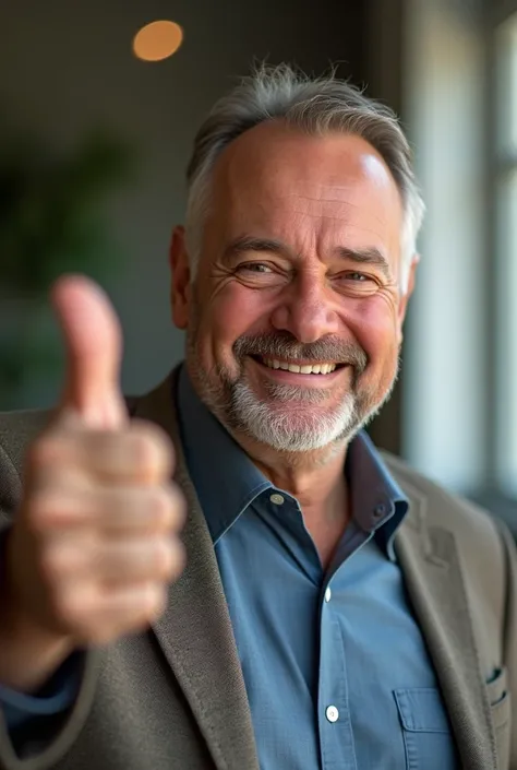 Middle aged man doing thumbs up