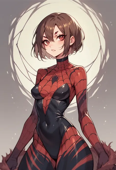 Spider girl, short brown hair