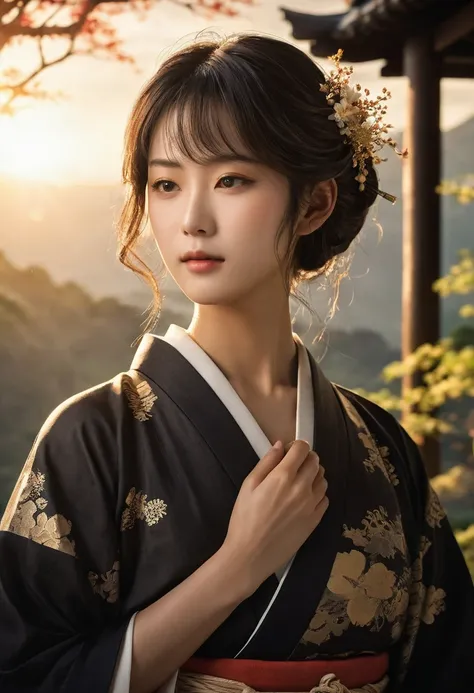 Akechi, the black kimono-clad lady idol genius, stands once again in an ancient shrine bathed in the warm light of the setting sun. Clutching the amulet to his chest, he has a look of gratitude and peace on his face. The shrine and the surrounding landscap...