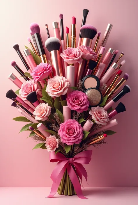 the huge BOUQUET should contain make-up products MOST BRUSHES THAT ARE ALREADY PACKED IN THE BOXES