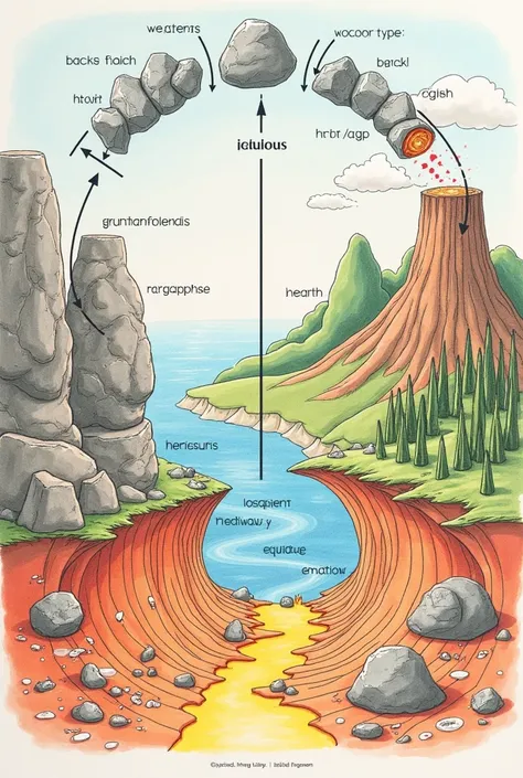 Direction: In a long bond paper draw and Illustrate the
Rock cycle. Describe each classification of Rocks and the processes involve
changing them from one form of rock to another