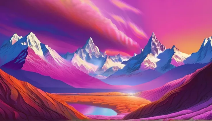 Subject Description: A surreal and dreamlike depiction of the sunrise over the majestic peaks of the Himalayas, as the suns rays paint the snow-capped mountains in hues of pink, orange, and purple.
Type of Image: Digital Illustration
Art Styles: Surrealism...