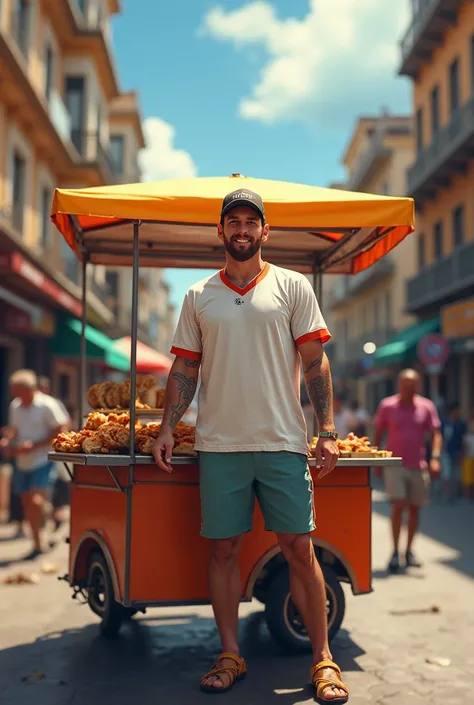 Messi as a street food business man.