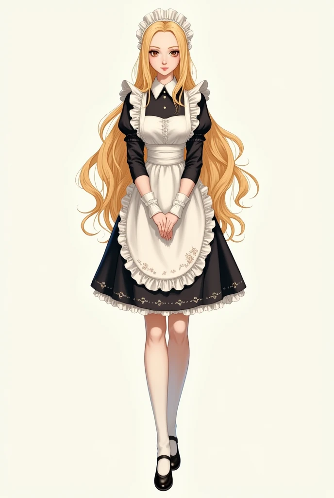 A blonde woman is a maid (vector/artistry).