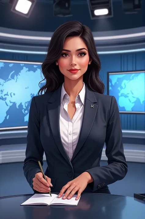 AI image of Indian female news reporter 