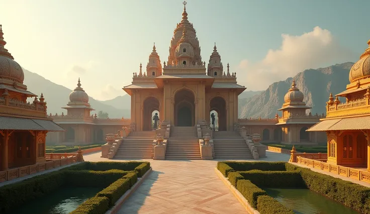 3d cinematic"Jain temples and fort within the complex"