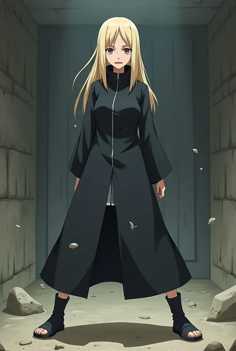 Using the Shadow Imitation Technique, he manipulates Tsunade&#39;s body and makes her stand with her legs wide apart and look frustrated.。