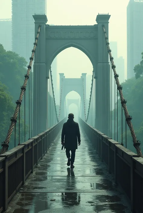 A man walking in bridge