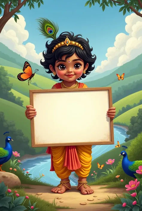 Little Krishna With a blank poster 