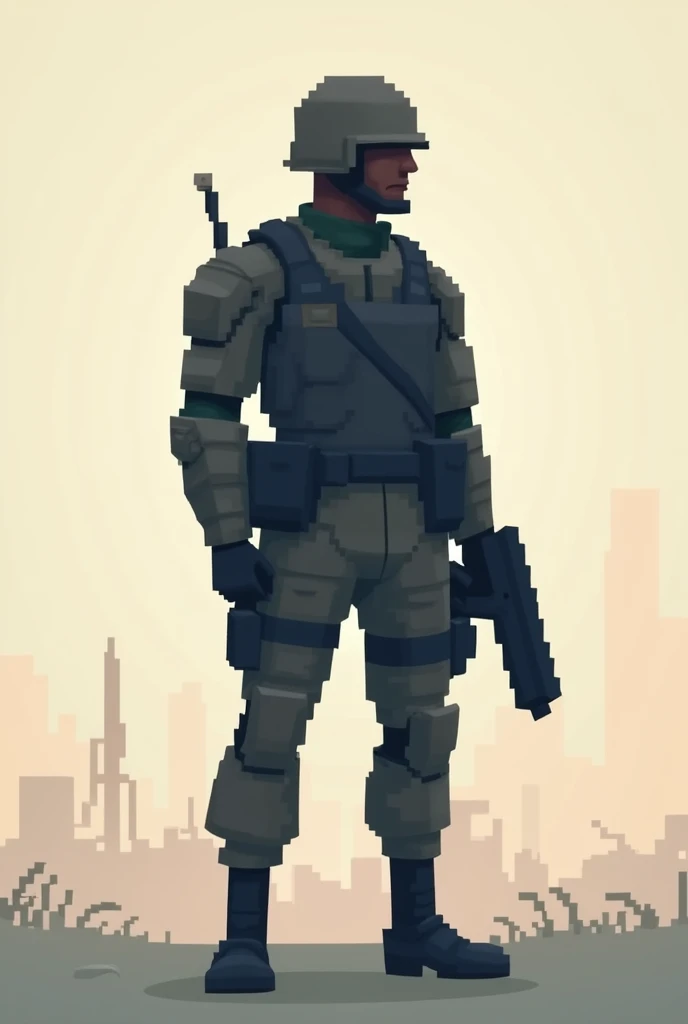 I created a 1D pixel soldier for a game
