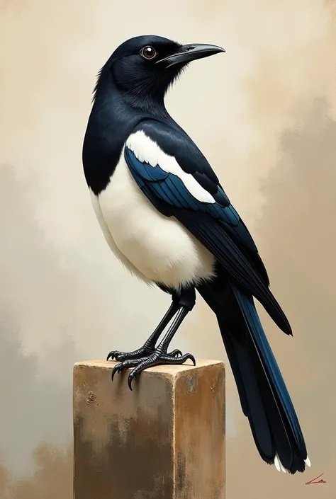 Fine art  rock magpie bird