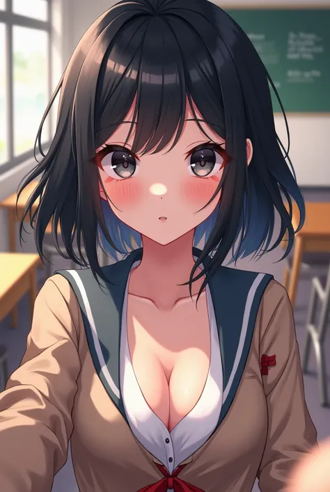 (super fine illustration,8K CG wallpaper,best quality,extremely detailed,ultra high res,best aesthetic),(cowboy shot,chest focus),(1 girl,teenage,beautiful girl,cute girl),(detailed beautiful face,beautiful black eyes,beautiful black hair,bob cut),(blush),...