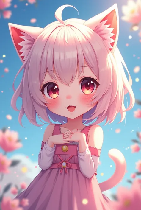 A cute vocaloid anime cat girl
