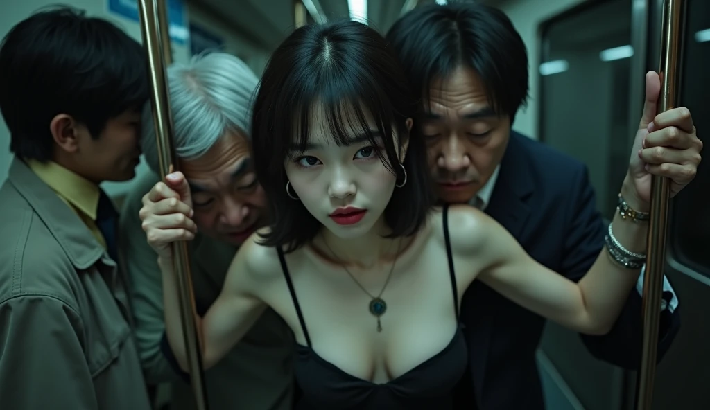 (32K:1.9, Horror depictions:1.9, Highest quality, masterpiece, Ultra-high resolution, Professional random angle camera work:1.5, Very detailedな肌と顔の質感:1.4), Always accurate, Very detailed, bag, (Cute Japanese Woman, Camisole dress and cardigan:1.6, Incredib...