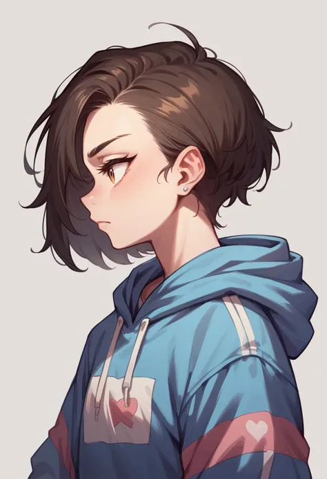 Profile of a neat and clean girl　hoodie　Emotional atmosphere