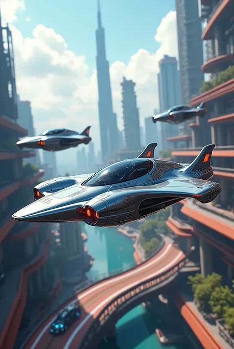 Image at scale 16:9 future, flying car, drone