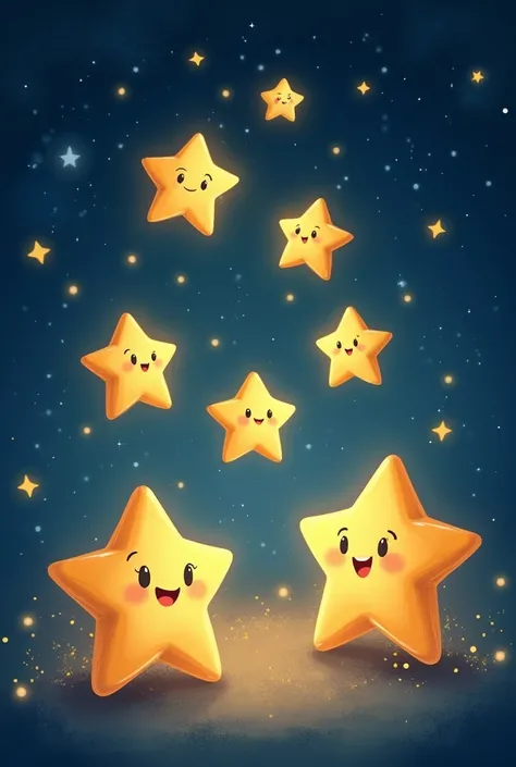 7 little stars twinkling in the night, For kids songs 