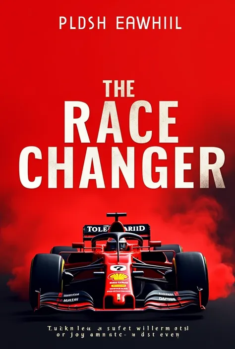 Book cover to romance about F1. Colors red With title: The race changer. Autor: Maria Karnas Subtitle: Tylko ona może odmienić losy tej gry.