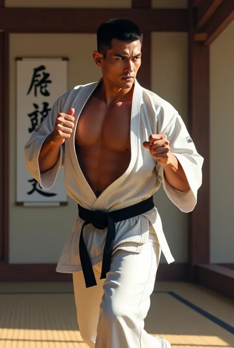 karate、Uniform、male、muscle、Training、Black