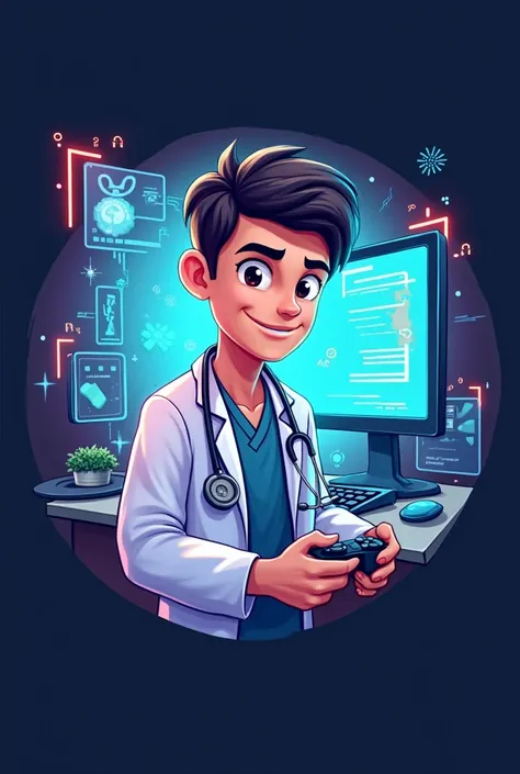 Please design a logo about doctors but with a gaming theme.