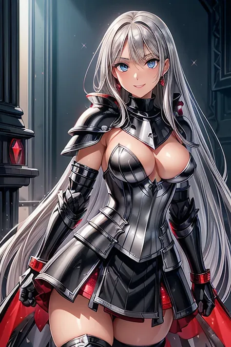 #Basics Girl posing for a photo, animeのcute少女,  ((One Girl)), (((Baby Face:1.7)) + ((cute:1.5)) + (())), 
break 

#Clothing Accessories 
((Black full body armor resembling dragon scales:1.2) : ((Full Plate Armor)) + ((Red gems embedded in(Silver and Black)...