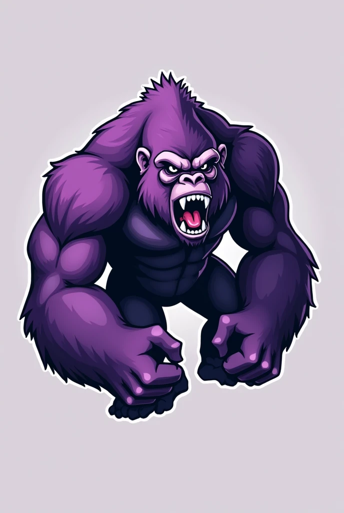 Angry gorilla purple circular logo

