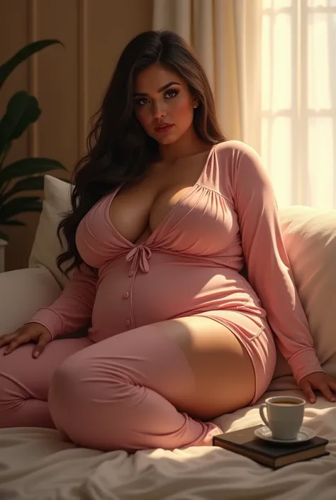 Woman in pajamas with big ass