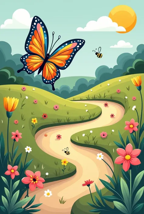 find the way puzzle for kindergarten, butterfly 