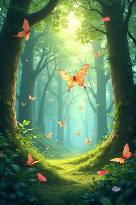 An enchanted forest where words like "beautiful", "fast" and "tasty" They float in the air like butterflies. cheered up 