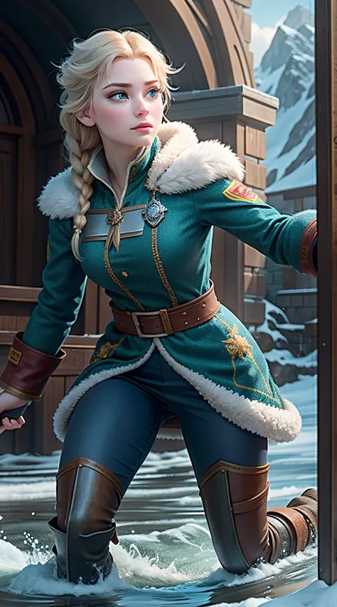 Photo of Anna of Arendelle as a firefighter, Anna from Disney&#39;s Frozen, alto and sexly,firefighter, excellent face, perfectbody, provocative, great, show breasts, Breasts huge, Giant tits, soft breasts, sagging breasts, saggy breasts high, pernas sexly...