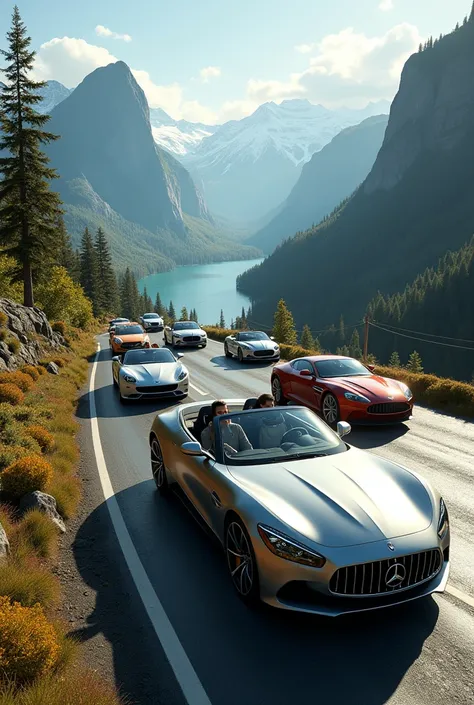 luxury cars on the road

