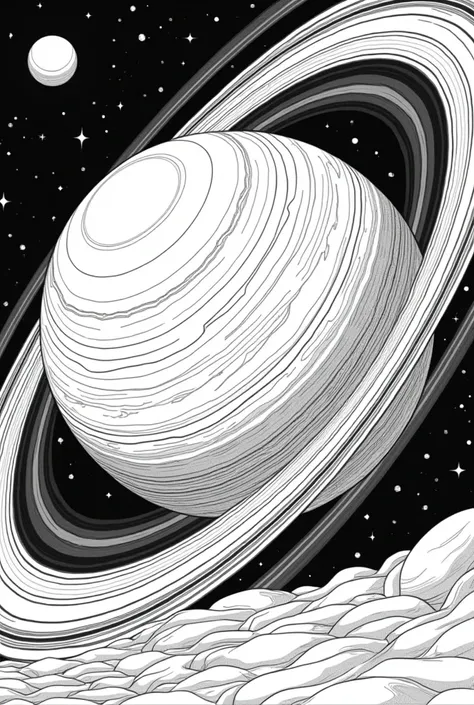 Coloring page planet Venus image in full hd black and white 