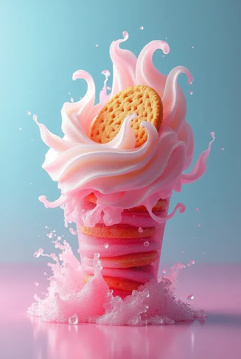 Create an image that mixes a wafer and a slush
