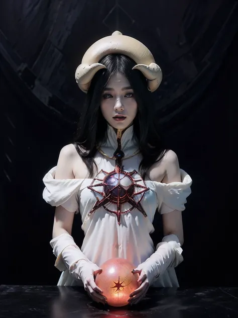 Albedo,Create a highly detailed and atmospheric digital painting of a cosmic dark entity meditating in a lotus position on the surface of a barren planet. The entity has a shadowy, featureless face and a muscular humanoid body covered in dark organic tendr...